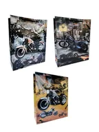 Szkolne artykuły papiernicze - JU-PITER Torebka prezentowa laminowana Motory 016A 32x40x10cm p12, cena za 1szt - miniaturka - grafika 1