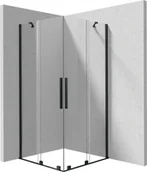 Kabiny prysznicowe - Kabina prysznicowa Deante Prizma 90x90 kwadratowa nero transparentne uniwersalna KPNNP09P09 - miniaturka - grafika 1