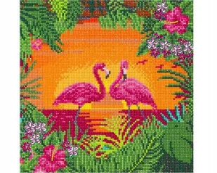 Haft Diamentowy Mozaika Diamentowa Obraz Na Płótnie 30X30Cm Flamingi Epee - Zabawki kreatywne - miniaturka - grafika 1