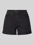 Spodenki damskie - Szorty jeansowe o luźnym kroju w jednolitym kolorze model ‘ZURI’ - miniaturka - grafika 1