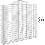 Ogrodzenia - vidaXL Gabiony z wysokim łukiem 13szt. 200x50x180/200cm Ocynkowane żelazo - miniaturka - grafika 1