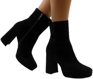 Botki Simen 4774A KWNero Skóra Naturalna_TN - SIMEN - Botki damskie - miniaturka - grafika 1