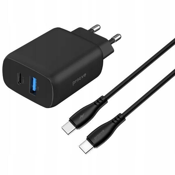 Ładowarka Sieciowa 230v 30w Na Usb-c Usb Type-c + Usb Kabel 1m 60w Usb-c / Wcsp23011001 / Silicone Power 2 / Czarny