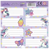 Etykiety samoprzylepne i bloki etykiet - Nalepki na zeszyty Jednorożec 16 25szt Derform - miniaturka - grafika 1