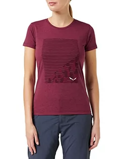 Koszulki i topy damskie - Salewa T-shirt damski Geometric Dry W Rhodo Red Melange 42 00-0000027942 - grafika 1