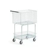 Inne urządzenia handlowo-usługowe - Wózek pocztowy/aktowy CLIP, 2 koszyki, obciążenie 100 kg, 690x410x950 mm - miniaturka - grafika 1