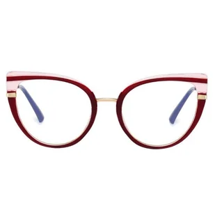 Okulary kocie do komputera damskie z filtrem BLUE Light zerówki 2582-3 - Okulary korekcyjne, oprawki, szkła - miniaturka - grafika 1