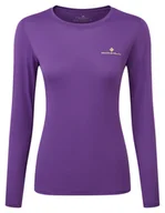Koszulki sportowe damskie - RONHILL Koszulka biegowa z długim rękawem damska CORE L/S TEE regal purple/acid - miniaturka - grafika 1