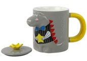 Zabawy w naśladowanie dorosłych - Kubek Ceramiczny Zaparzacz Szary Dinozaur 400 ml - miniaturka - grafika 1