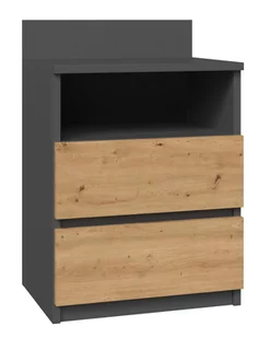 Szafka Nocna Malwa M1 - Antracyt / Dąb Artisan! - Szafki do salonu Szafka Nocna Malwa M1 - Antracyt / Dąb Artisan! - Szafki do salonu - miniaturka - grafika 1