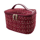 Kosmetyczki, organizery i kuferki - KOSMETYCZKA GLAMOUR GOLD 22x14x14 KUFEREK W KRATĘ - miniaturka - grafika 1