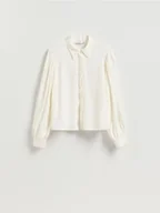 Moda i Uroda OUTLET - Reserved - Koszula z modalem - złamana biel - miniaturka - grafika 1