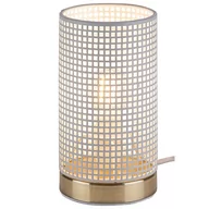 Lampy stojące - Rabalux Boogie 3179 lampa stołowa lampka 1x25W E14 biała/złota - miniaturka - grafika 1