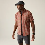 Koszule męskie - Regatta Koszula męska z krótkim rękawem Begarno Czerwony, Rozmiar: 3XL - miniaturka - grafika 1