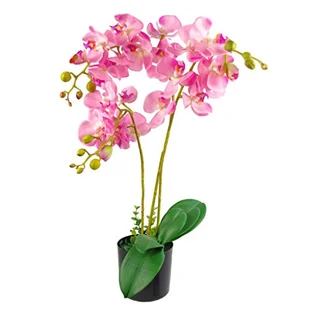 Liść luksusowe realistyczne sztuczne rośliny orchidei wzór UK (60 cm duży, jasnoróżowy - Sztuczne kwiaty - miniaturka - grafika 1