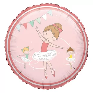 Standard "Little Dancer", balon foliowy, okragly, S40, zapakowany, 43 cm - Balony i akcesoria - miniaturka - grafika 1