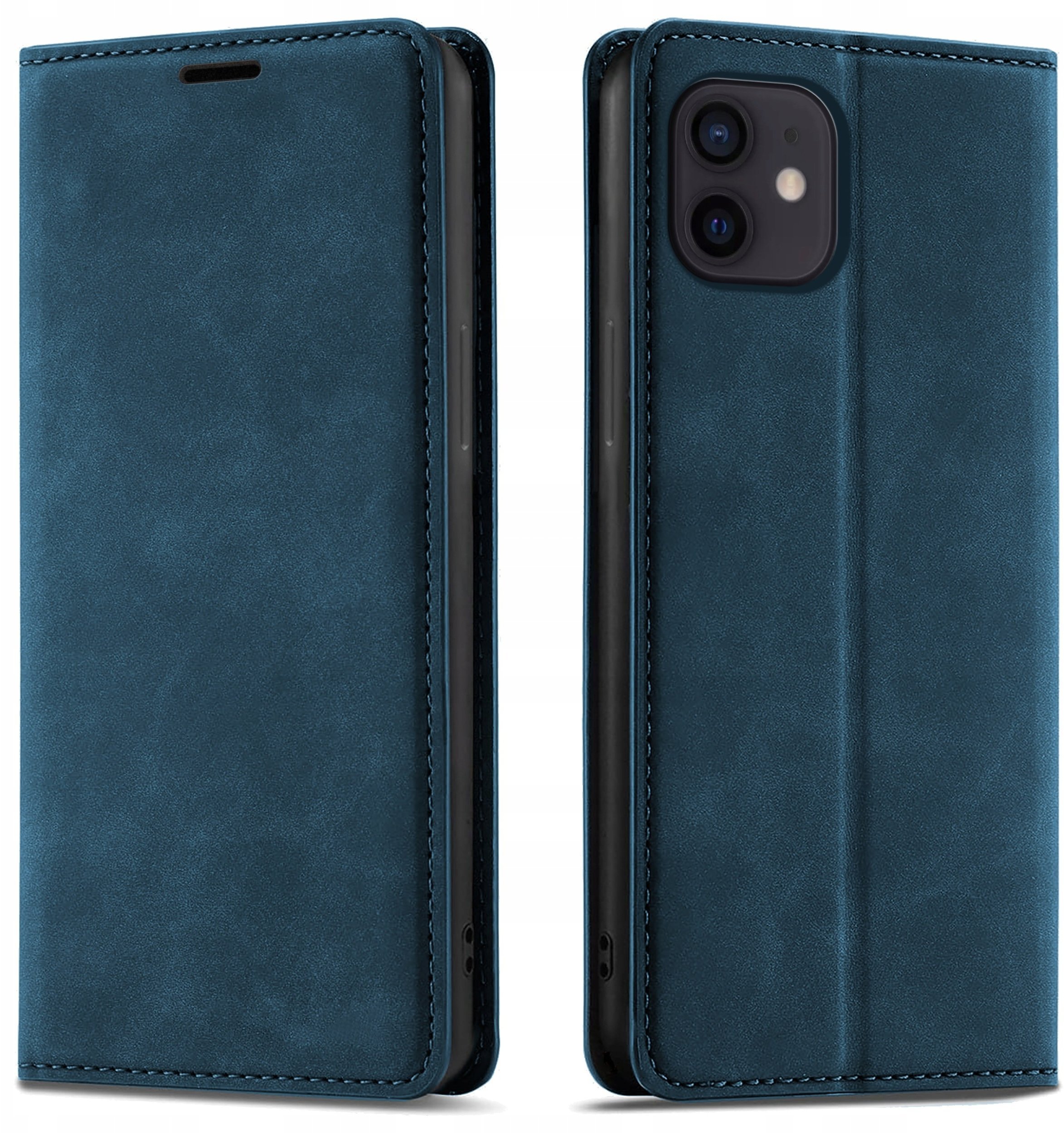 krainaGSM Etui Z Klapką Do Iphone 11 Zamykane Magnetyczne Skórzane + Szkło 9H