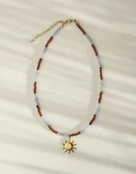 Naszyjniki - Boho naszyjnik z zawieszką słońce - miniaturka - grafika 1