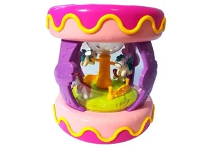 Import LEANToys Kolorowy Bębenek z Karuzelą Odgłosy Zwierząt Róż Duży LT-5843-0 - Zabawki interaktywne dla dzieci - miniaturka - grafika 1