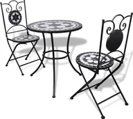 Meble ogrodowe - Elior Czarno-biały 3-częściowy zestaw mebli z mozaiką Flurry - miniaturka - grafika 1