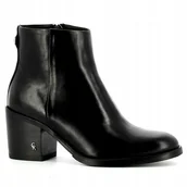 Botki damskie - Carinii B5582 botki czarne damskie klocek skóra naturalna r.37 - miniaturka - grafika 1