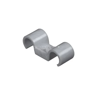Uchwyt plastikowy 16mm do rurek instalacyjnych, podwójny, posadzkowy, wzmoniony PA (60szt.) - Kanały kablowe - miniaturka - grafika 1