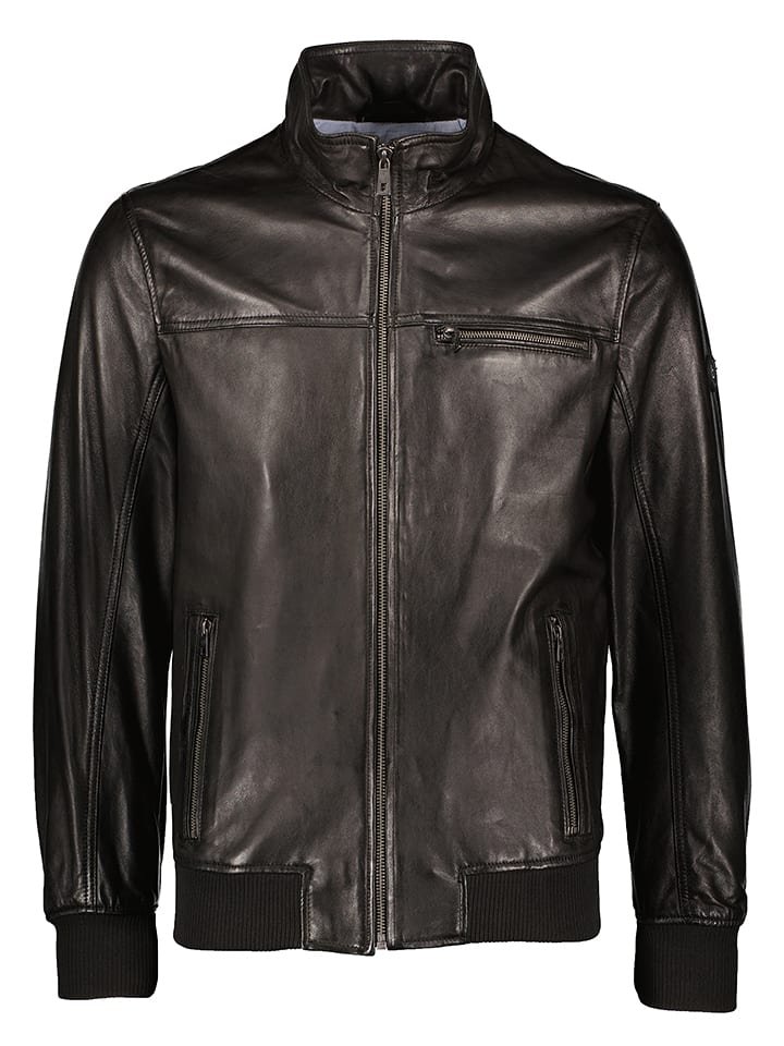 Bugatti Skórzana kurtka w kolorze czarnym