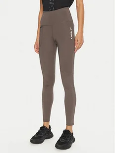 adidas Legginsy Terrex Multi IP6883 Brązowy Slim Fit - Odzież trekkingowa damska - miniaturka - grafika 1