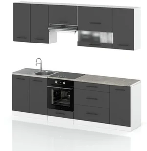 Meble Kuchenne Kuchnia Marocco 2.6m Nowoczesne Szafki Modułowe Szare Mat - Meble kuchenne - miniaturka - grafika 1