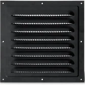Kratki wentylacyjne - Wodoodporna osłona przeciwdeszczowa ze stali nierdzewnej, osłona wylotu powietrza, 250 x 250 mm, czarna - miniaturka - grafika 1