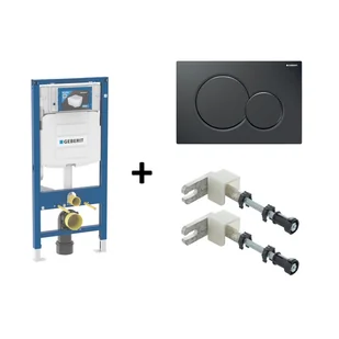 Geberit Duofix Zestaw Stelaż do WC + wsporniki + mata + przycisk Sigma01 czarny RAL 9005 111.320.00.5+111.815.00.1+115.770.DW.5 - Stelaże i zestawy podtynkowe do WC - miniaturka - grafika 1
