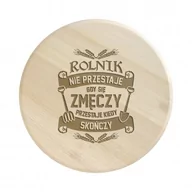 Tace i patery - Rolnik nie przestaje, gdy się zmęczy - przestaje kiedy skończy - drewniana deska obrotowa z grawerem - miniaturka - grafika 1