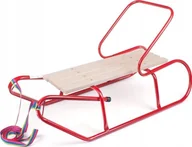 Sanki i ślizgacze - Kimet Sanki metalowe z oparciem dla dzieci bordowe - miniaturka - grafika 1