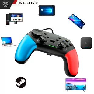 Gamepad Pad bezprzewodowy Bluetooth Alogy kontroler do gier + uchwyt na telefon Android iOS PS3 PS4 PC TV Nintendo Switch Joystick Czarny - Kontrolery gier na PC - miniaturka - grafika 4