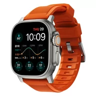 Akcesoria do smartwatchy - NOMAD - Rugged Band - Wytrzymały Pasek do Apple Watch 45 / 49 mm, Pomarańczowy, Srebrny - miniaturka - grafika 1
