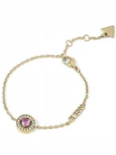 Bransoletki - Guess M'Ama Non M'Ama bransoletka złota damska różowy kryształ JUBB04668JW - miniaturka - grafika 1