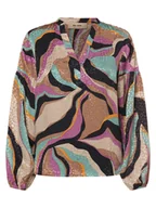 Bluzki damskie - MOS MOSH Bluzka damska - MMNena Onda Kobiety wiskoza wielokolorowy wzorzysty, 36 - miniaturka - grafika 1