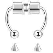 Piercing - Fake septum U Kolczyk do Nosa Stal Punk Magnesy - miniaturka - grafika 1