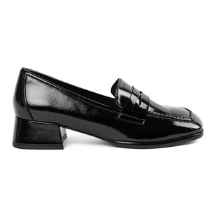 Sergio Leone Czarne mokasyny lordsy damskie - Mokasyny damskie - miniaturka - grafika 1