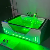 Wanny z hydromasażem - Wanna z hydromasażem Aquaholm PREMIUM LINE A9007 170cm x 120cm x 59cm DYSZE OBROTOWE BLUETOOTH, PODGRZEWACZ WODY, WODOSPAD, USB, PILOT - miniaturka - grafika 1