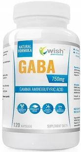 Wish, Gaba 750mg, Mózg Stres Sen Vege, 120kaps - Układ nerwowy - miniaturka - grafika 1