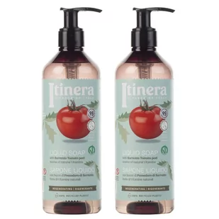 Itinera, Regenerujące Mydło W Płynie Z Dozownikiem, Ze Skórką Pomidora Sorrento, 95% Naturalnych Składników, 2x370 Ml - Mydła - miniaturka - grafika 1