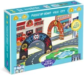 Puzzle - Djeco Crazy motors Ogromna układanka - Miasto 34 det. - miniaturka - grafika 1