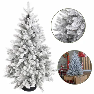 Sztuczna choinka Świerk Skandynawski śnieżony PE 100% w donicy 140cm - Choinki - miniaturka - grafika 1