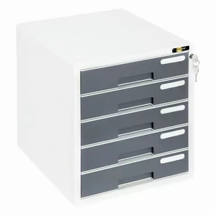 Grand Pojemnik/Szafka z 5 szufladami plastikowy na zamek YELLOW ONE YL-S905 szary /120-1892/ KW1120-5 - Pojemniki biurowe - miniaturka - grafika 1