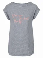 Koszulki i topy damskie - Damski t-shirt ciążowy w pasy szary Bellybutton Maternity, r.M - miniaturka - grafika 1