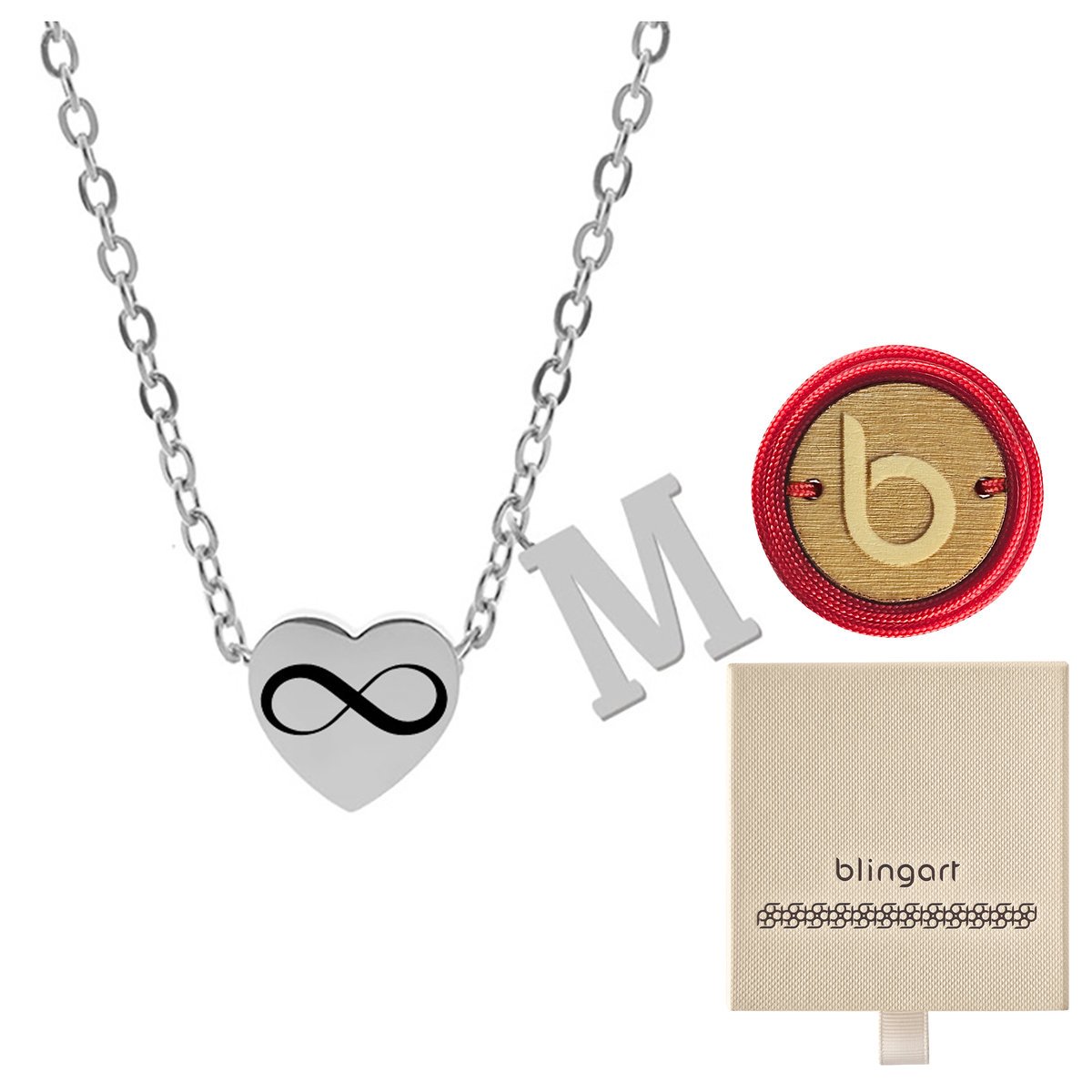 Naszyjnik CELEBRYTKA LITERKA serce M