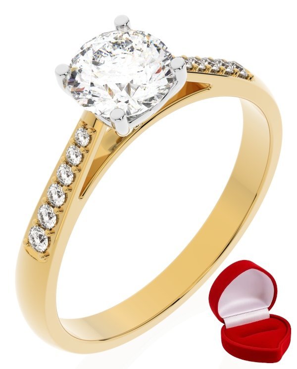 ZŁOTY PIERŚCIONEK ZARĘCZYNOWY 585 14k DIAMENT LAB BRYLANT 0,70 ct R18