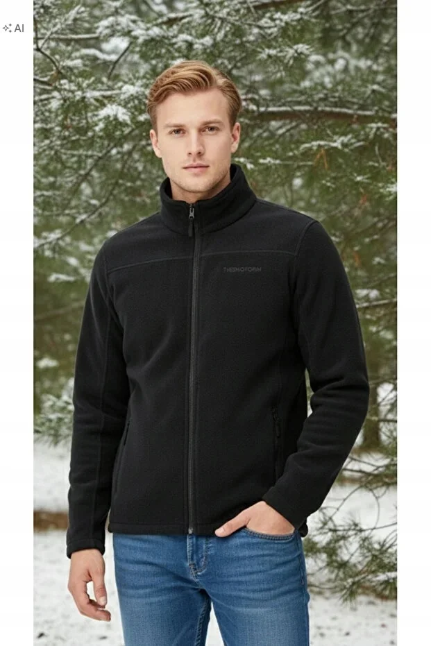 CZARNA MĘSKA KURTKA SOFTSHELL GŁADKA SPORTOWA XXL 5IA