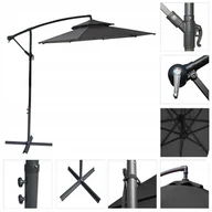 Parasole ogrodowe - PARASOL OGRODOWY DUŻY SOLIDNY SKŁADANY 2,7 M Z WYSIĘGNIKIEM REGULACJA XXL - miniaturka - grafika 1